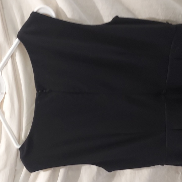 Calvin Klein A Line Black Dress with White Striped Accent on Skirt Size 14 - Picture 4 of 8